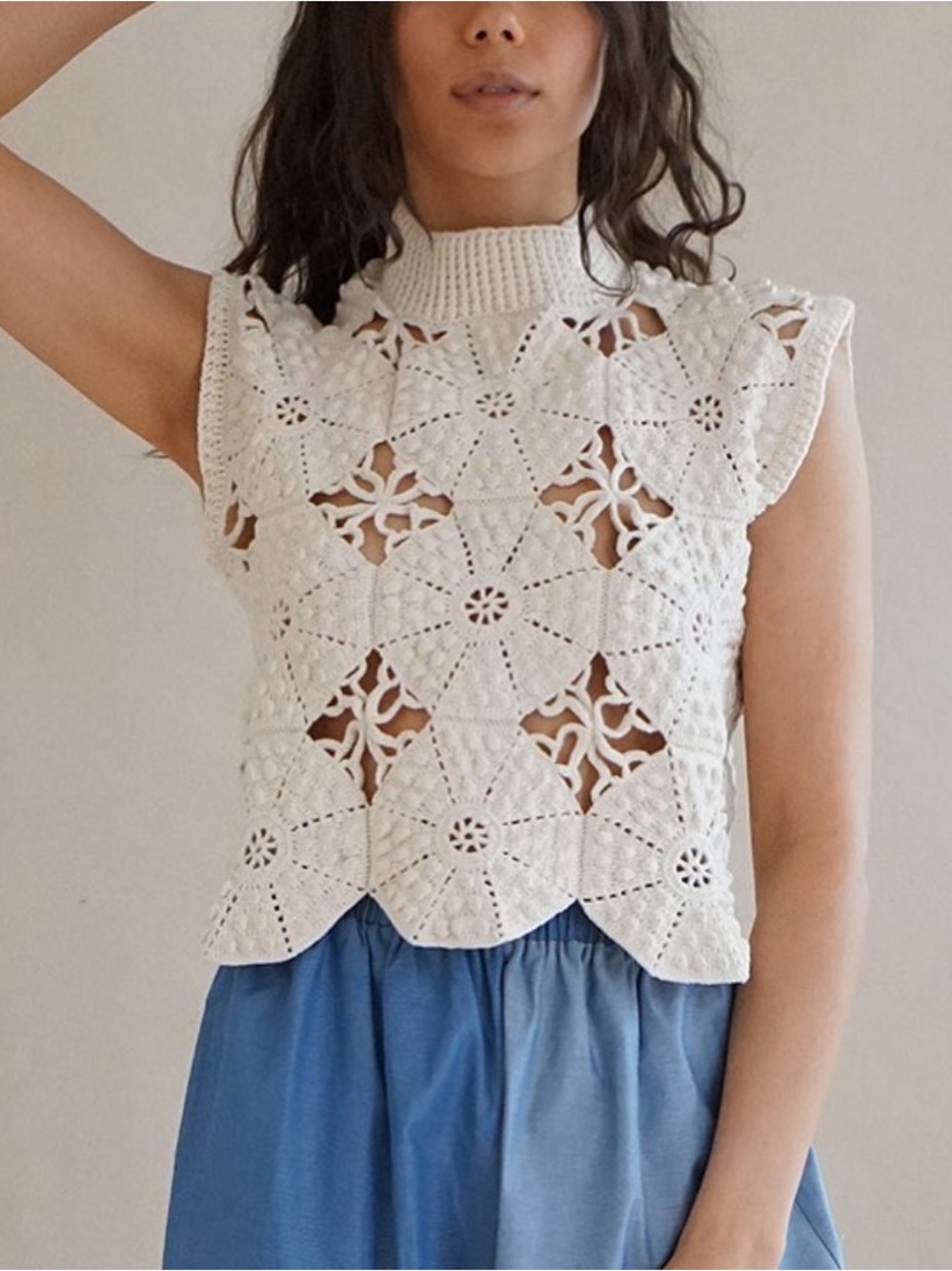 Proche Studio Nona Crochet Vest - Picture 1 of 8